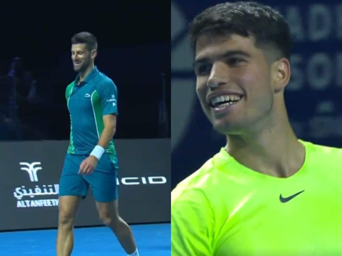 WATCH: Carlos Alcaraz’s monstrous forehand forces Novak Djokovic to drop his racket in appreciation