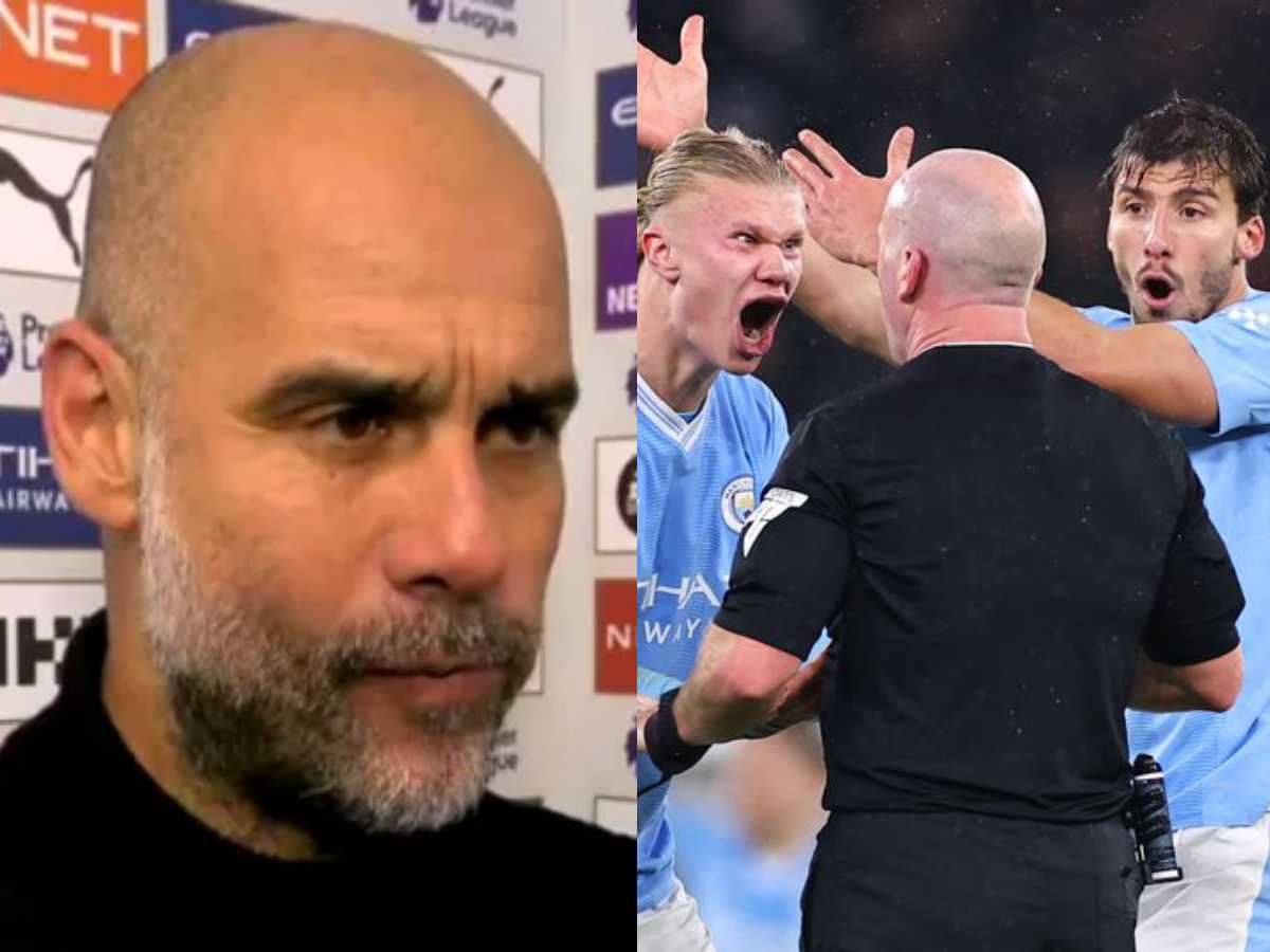 Pep Guardiola takes a sly dig at Mikel Arteta after refusing to address late controversy which left Erling Haaland furious