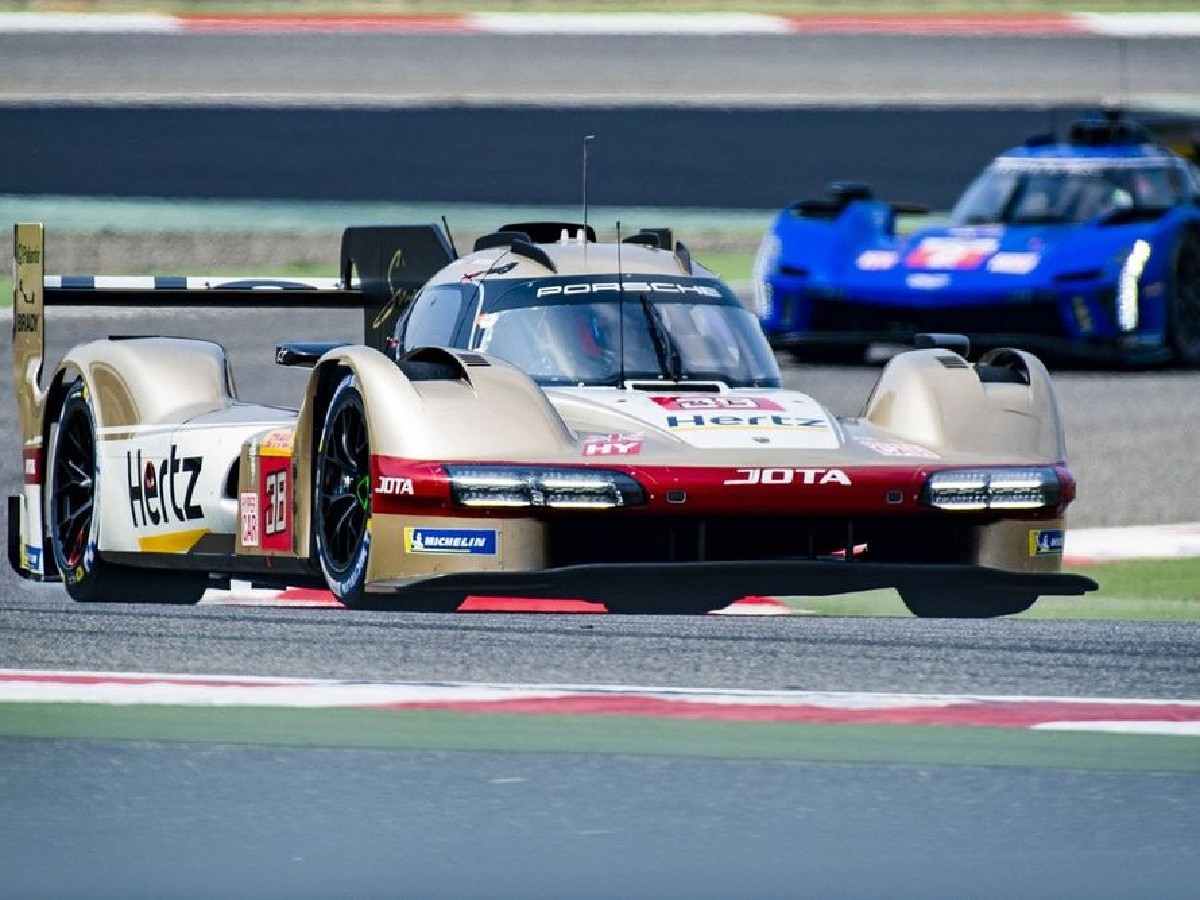 The Hertz Jota Porsche hypercar followed by a Cadillac hypercar