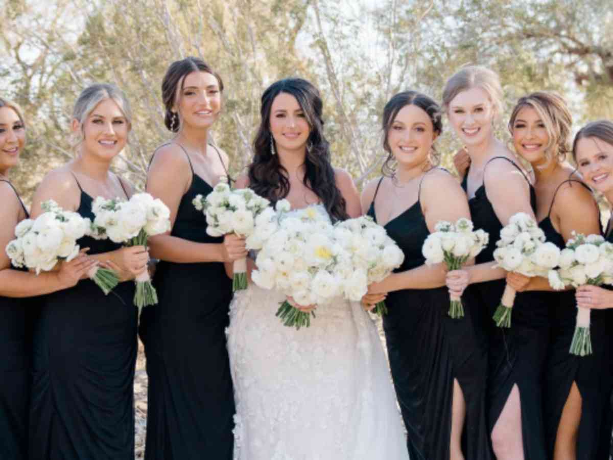 Rachel with her bridesmaids