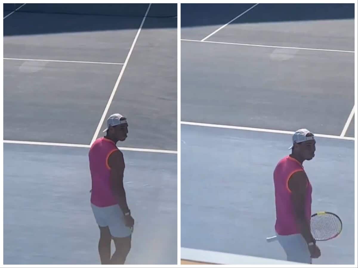 WATCH: Rafael Nadal makes funny faces for his kid from practice as he prepares for the 2024 season