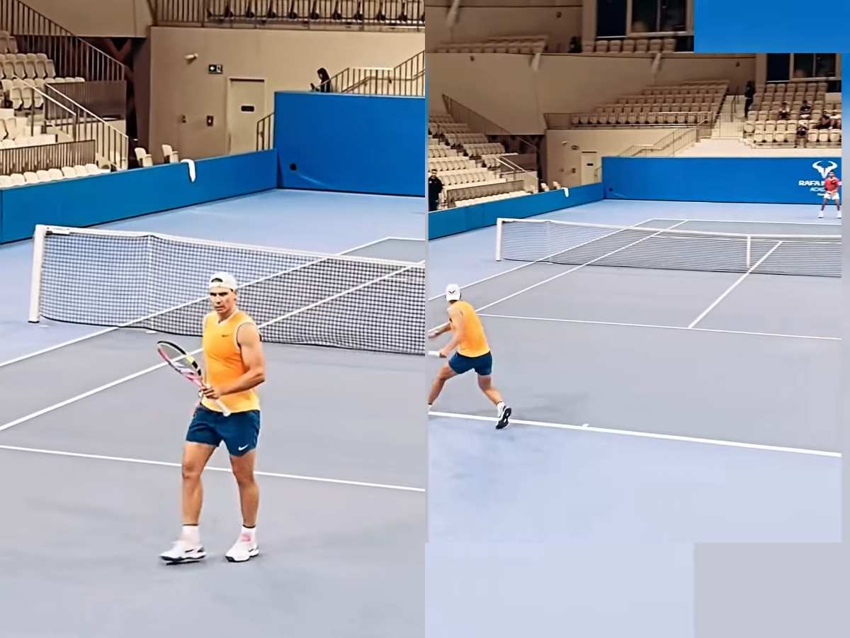 WATCH: Rafael Nadal sweats it out with Arthur Fils in practice with comeback round the corner