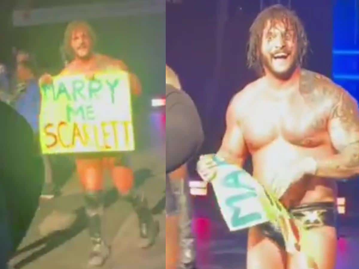 WATCH: 38-year-old Superstar takes drastic action against fan’s marriage proposal sign for his wife at WWE Live Event 