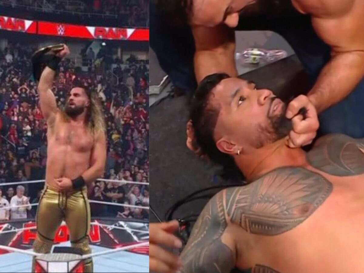 WATCH: Jey Uso gets laid out cold by old rival after the former succumbs to Seth Rollins for the World Heavyweight title on Raw