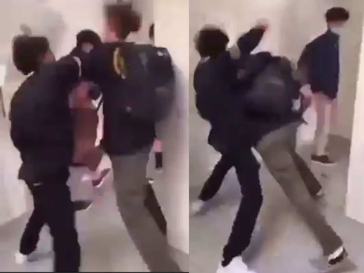 Watch: ‘Dude had fire’ – MMA style brawl in High School restroom has fans in splits after short student channels his inner Gervonta Davis