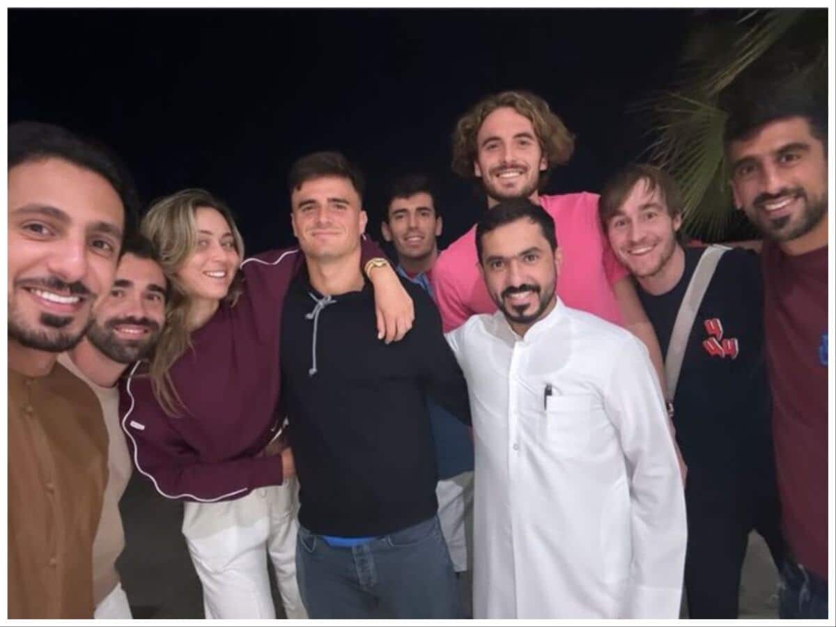 Stefanos Tsitsipas and Paula Badosa snapped in a romantic picture as the couple enjoys their off-season break together 