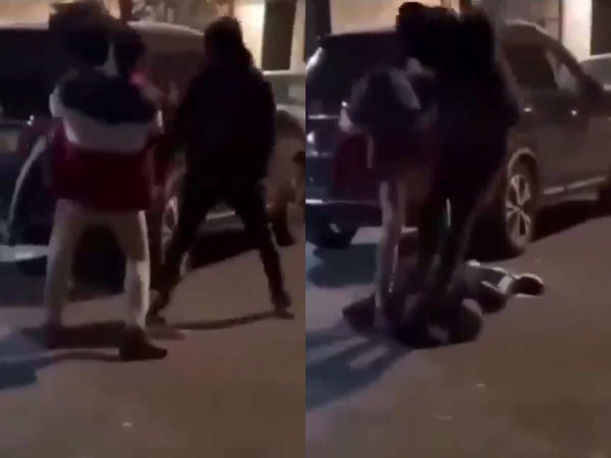 WATCH: Two friends viciously brutalize a guy with WWE-inspired moves in a street fight