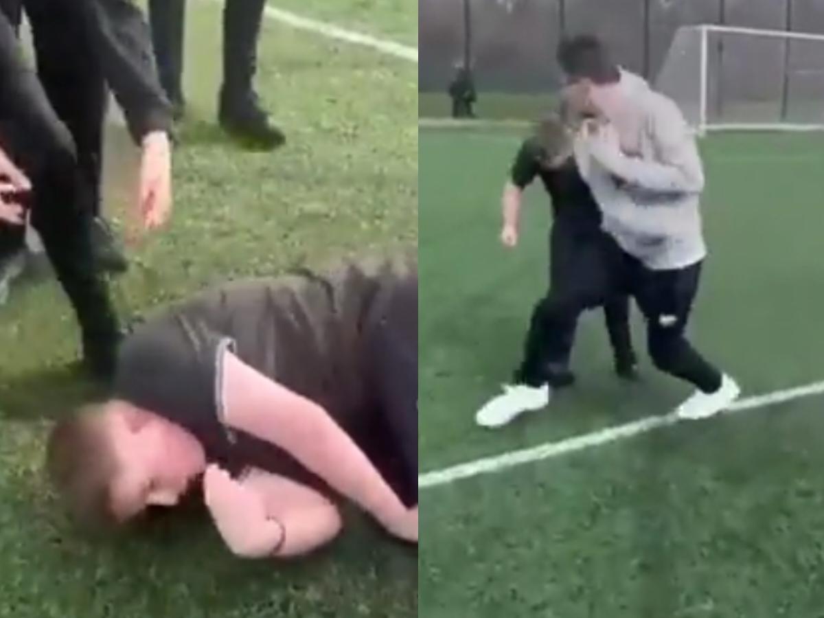 TRIGGER WARNING: ‘That kid could’ve died’ – MMA-style fight on football pitch leads to kid collapsing in seizure