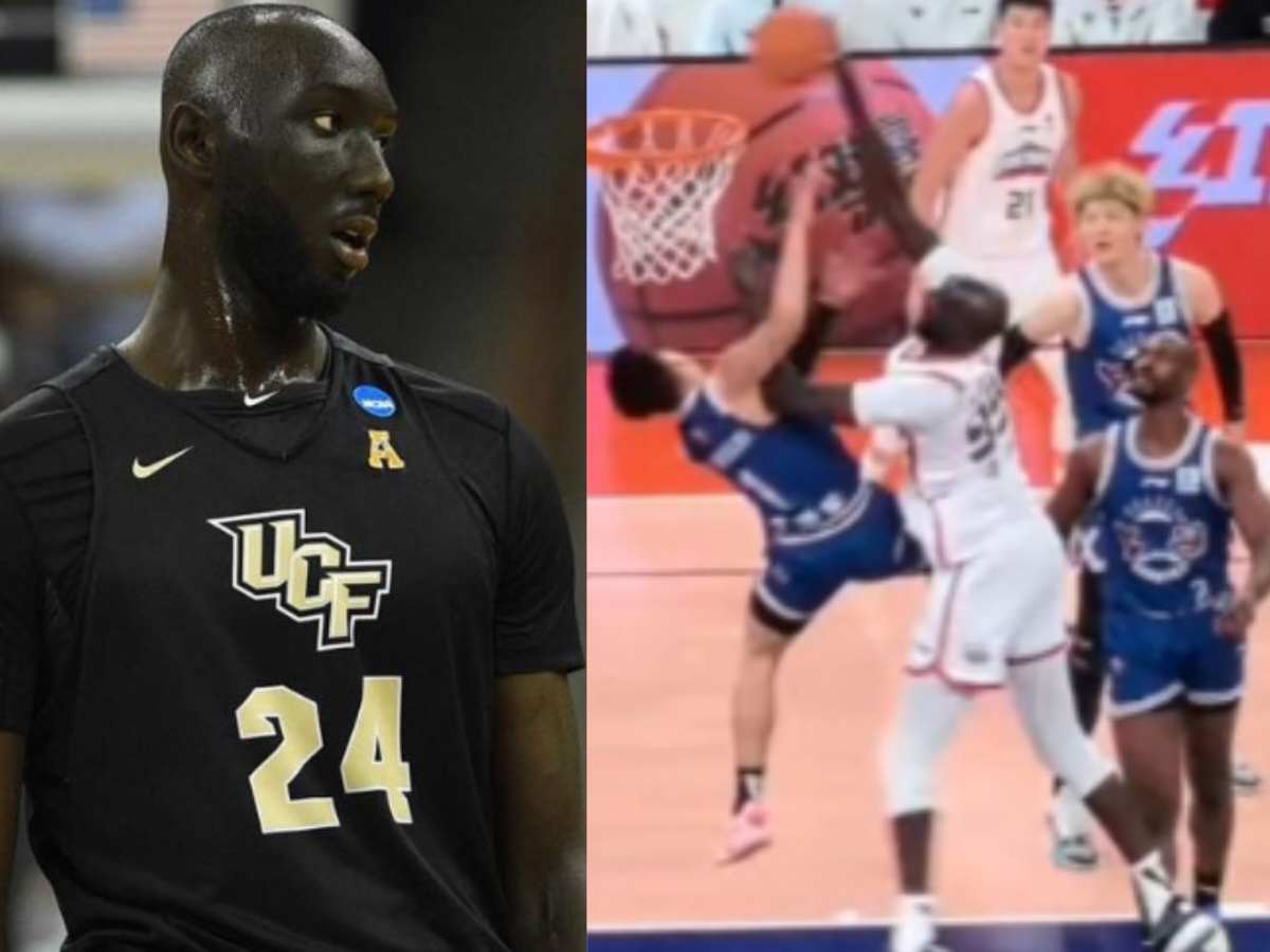 WATCH: “Looking like Shaq in China”- 6 ft 3 Chinese player gets OBLITERATED by 7 ft 6 Tacko Fall in humiliating basketball sequence 