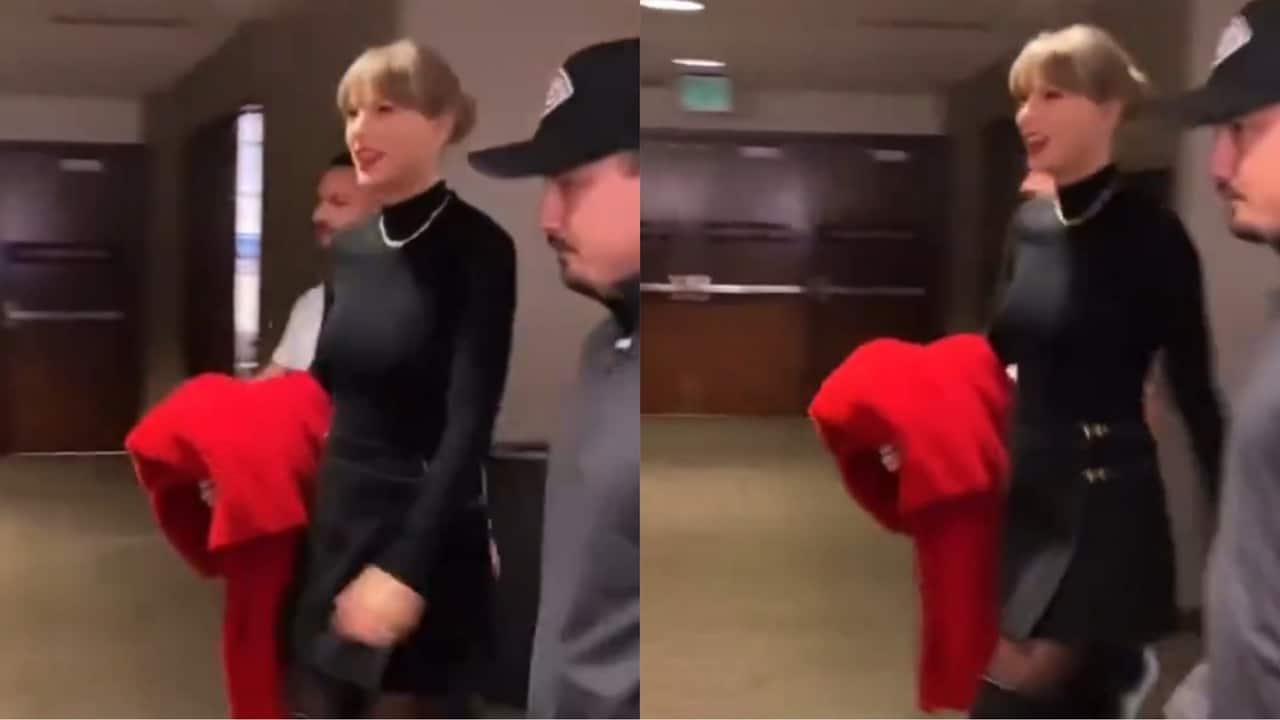 WATCH: Travis Kelce’s girlfriend Taylor Swift’s stunning all-black outfit for Packers-Chiefs SNF game breaks the internet