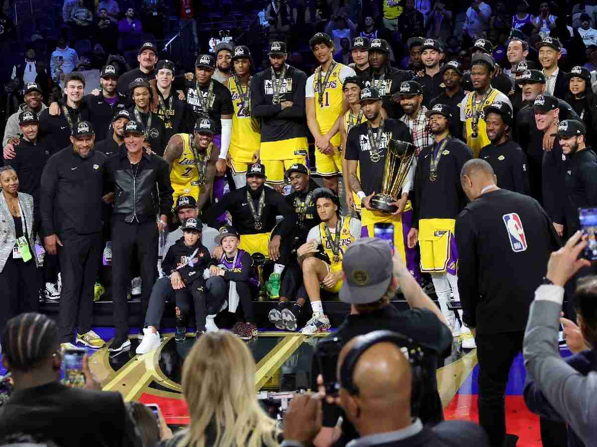 The Los Angeles Lakers after winning the In-Season Tournament