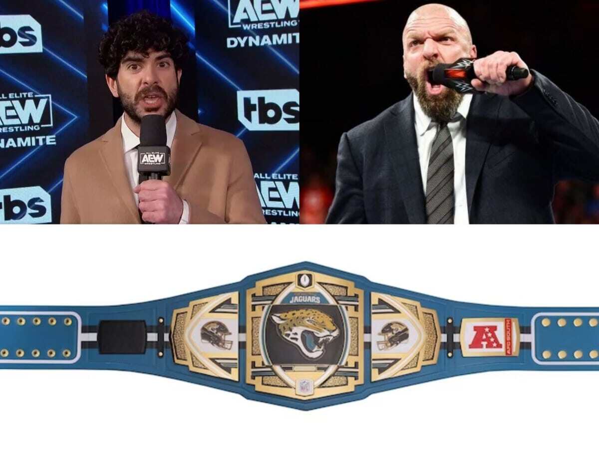 Tony Khan, Triple H and Jacksonville Jaguars title belt