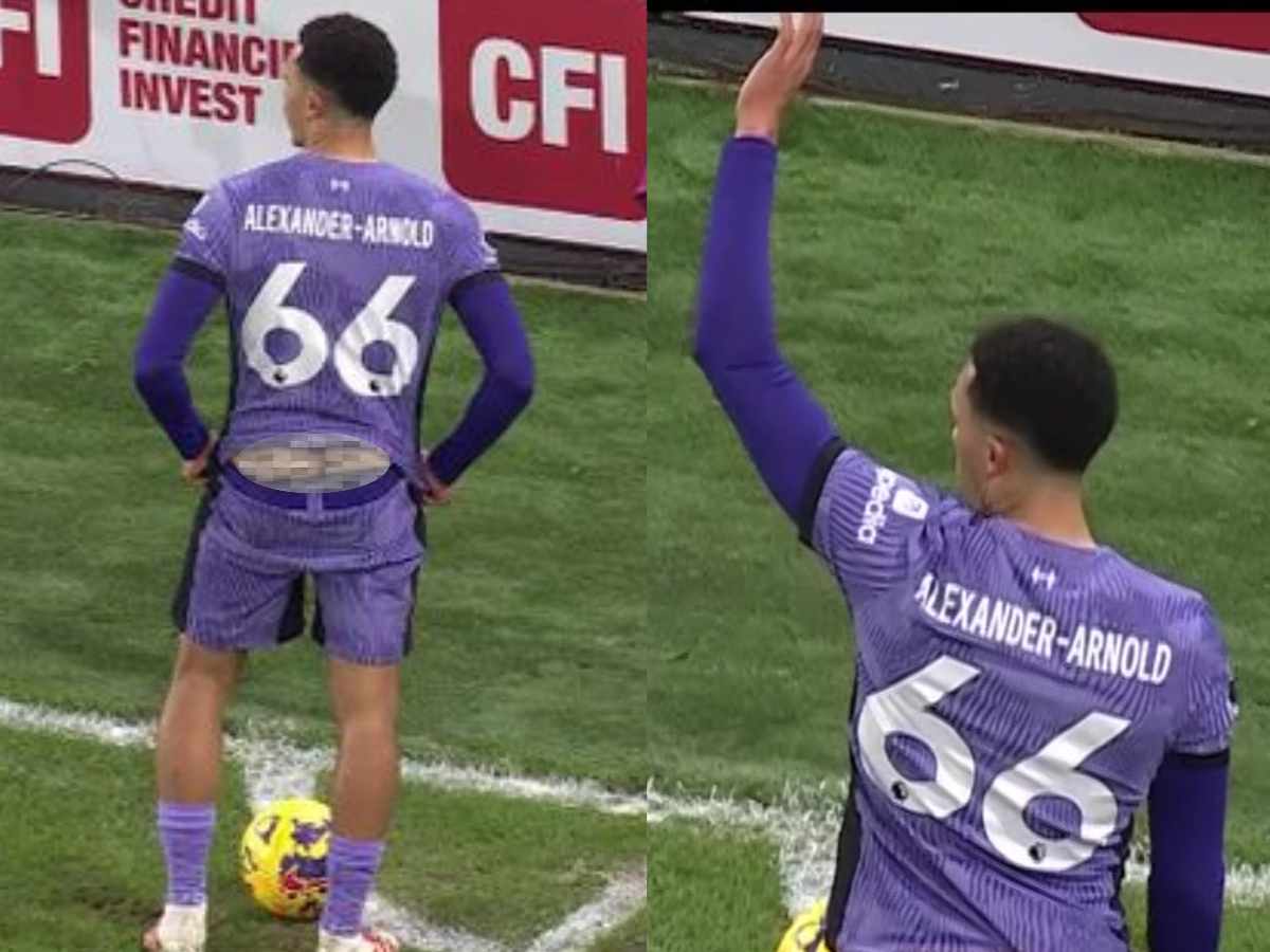 WATCH: “What an ASSist” – Fans can’t get enough of Trent Alexander-Arnold’s wardrobe malfunction during Liverpool’s win over Sheffield