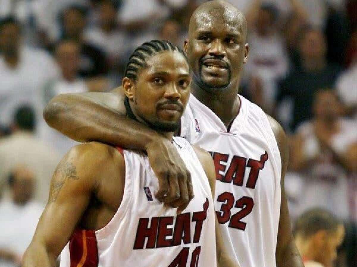 Udonis Haslem and Shaquille O'Neal