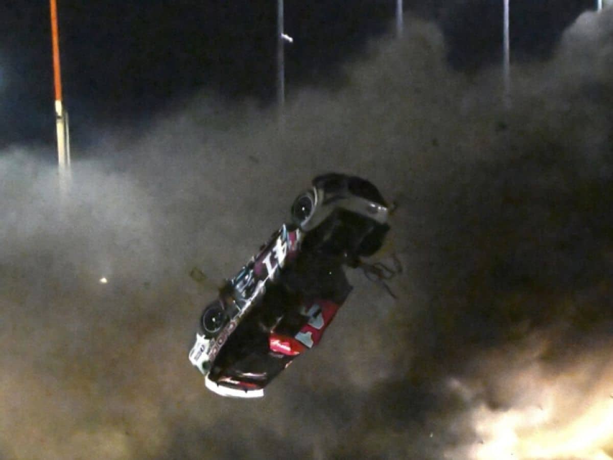 Ryan Preece flips in air at Daytona