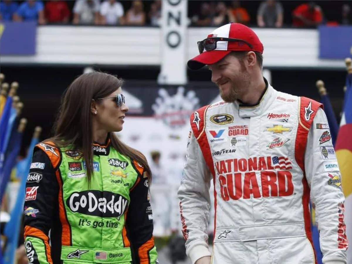 Danica Patrick and her former team owner, Dale Earnhardt Jr. 