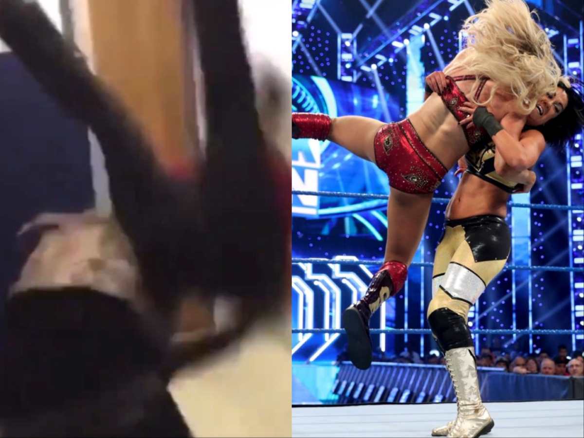 WATCH: Guy knocks out opponent cold with brutal WWE-like finisher in a bathroom fight