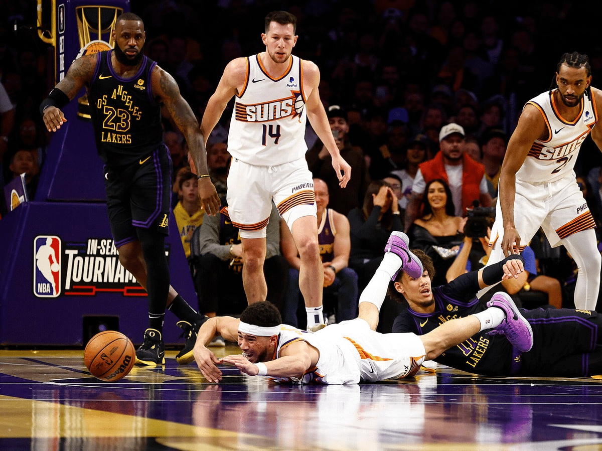 Devin Booker is disheartened because of the bad call, as the Suns are controversially eliminated from the In-Season Tournament after giving a tough fight