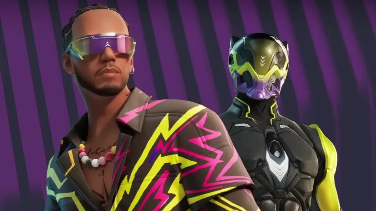 Lewis Hamilton and Roscoe Fortnite characters