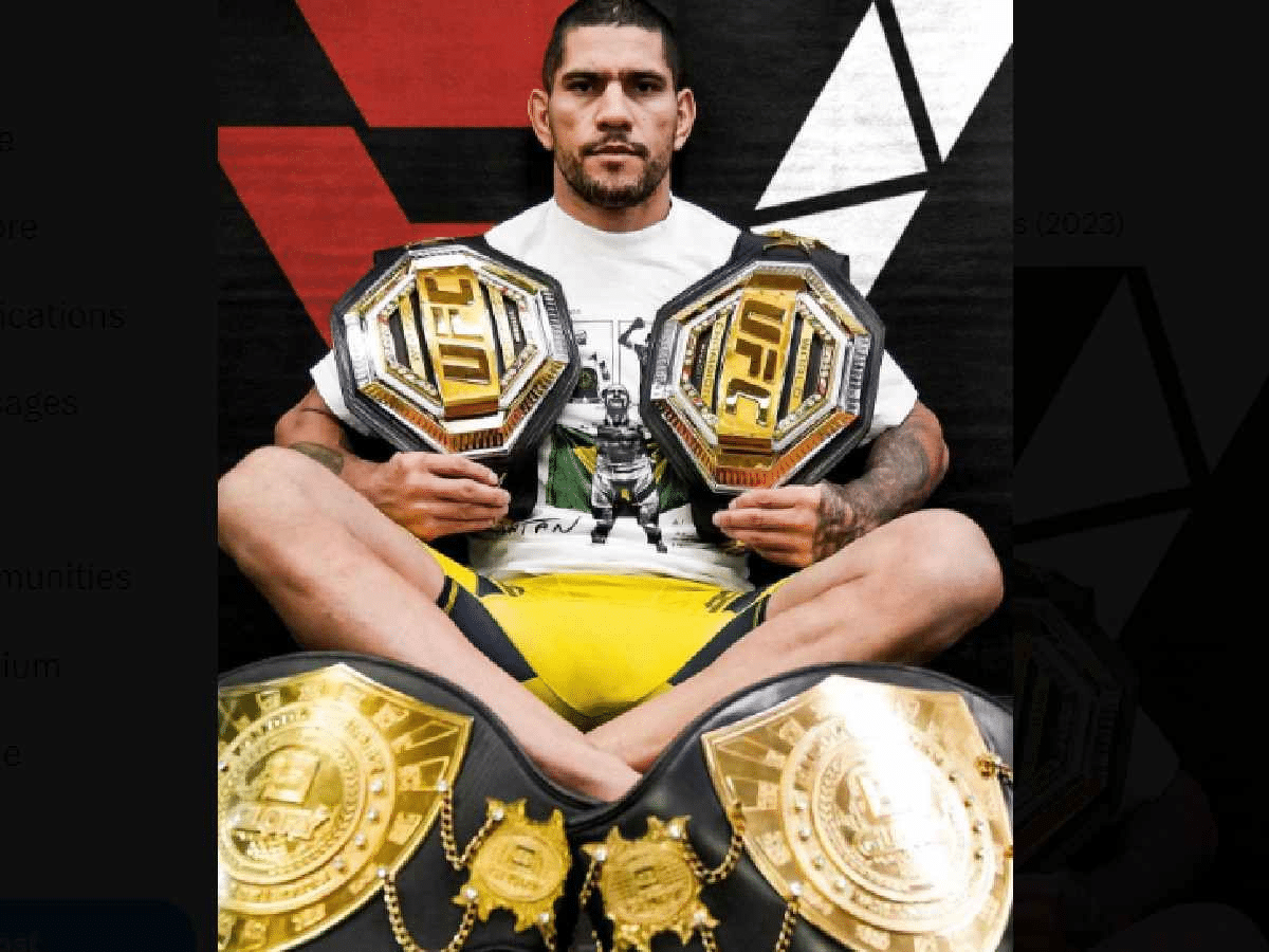 Alex Pereira showcases his double belts from UFC and GLORY 