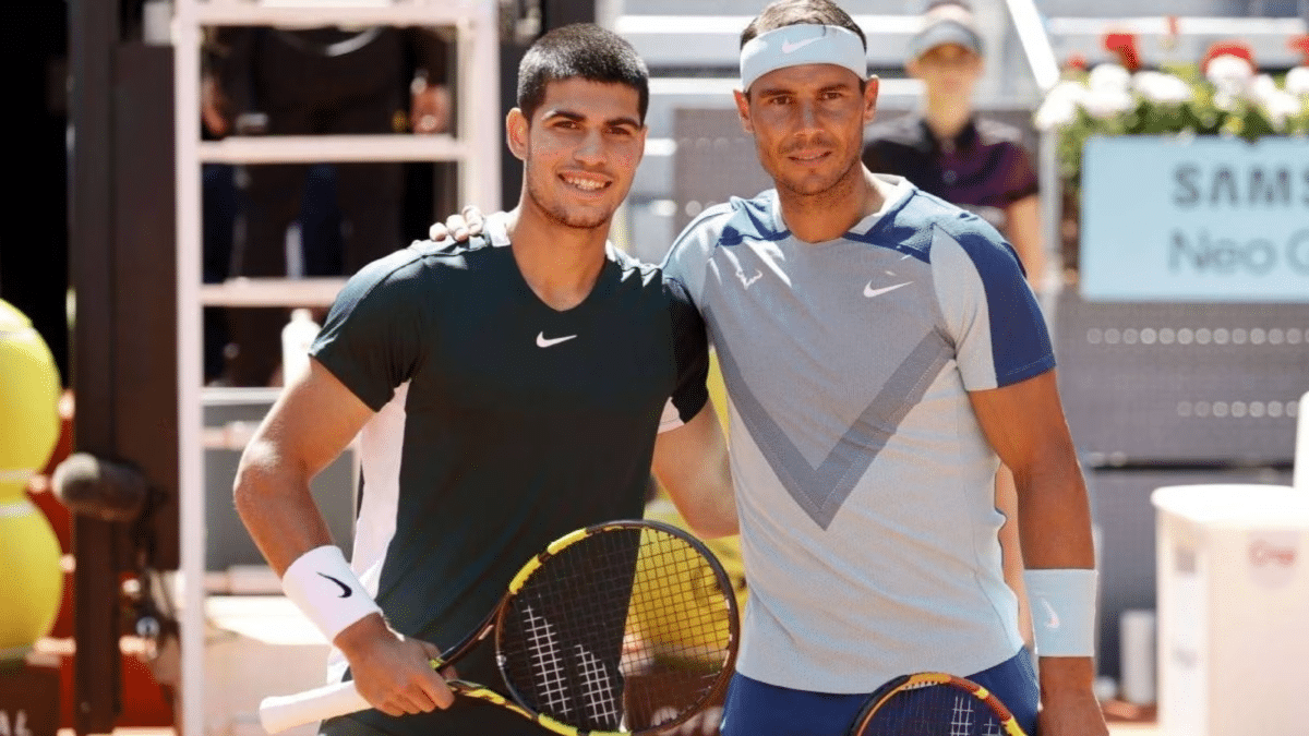 Carlos Alcaraz and Rafael Nadal 