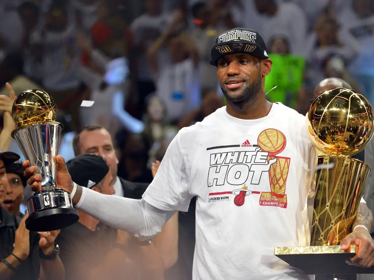 LeBron James celebrates NBA Finals