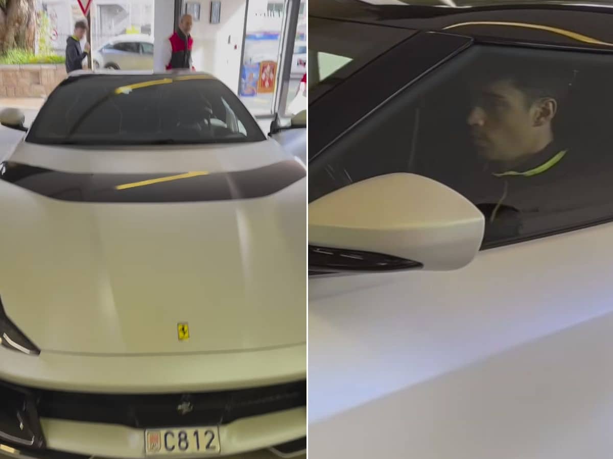 WATCH: Charles Leclerc debuts customized number plate for his brand-new $6,000,000 worth Ferrari S812