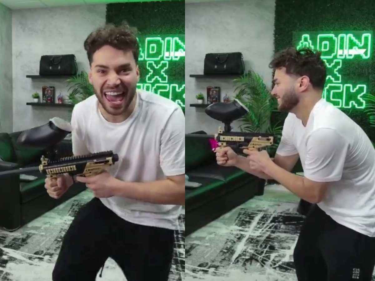 Watch: Adin Ross shoots his assistant with Paintball for $20,000