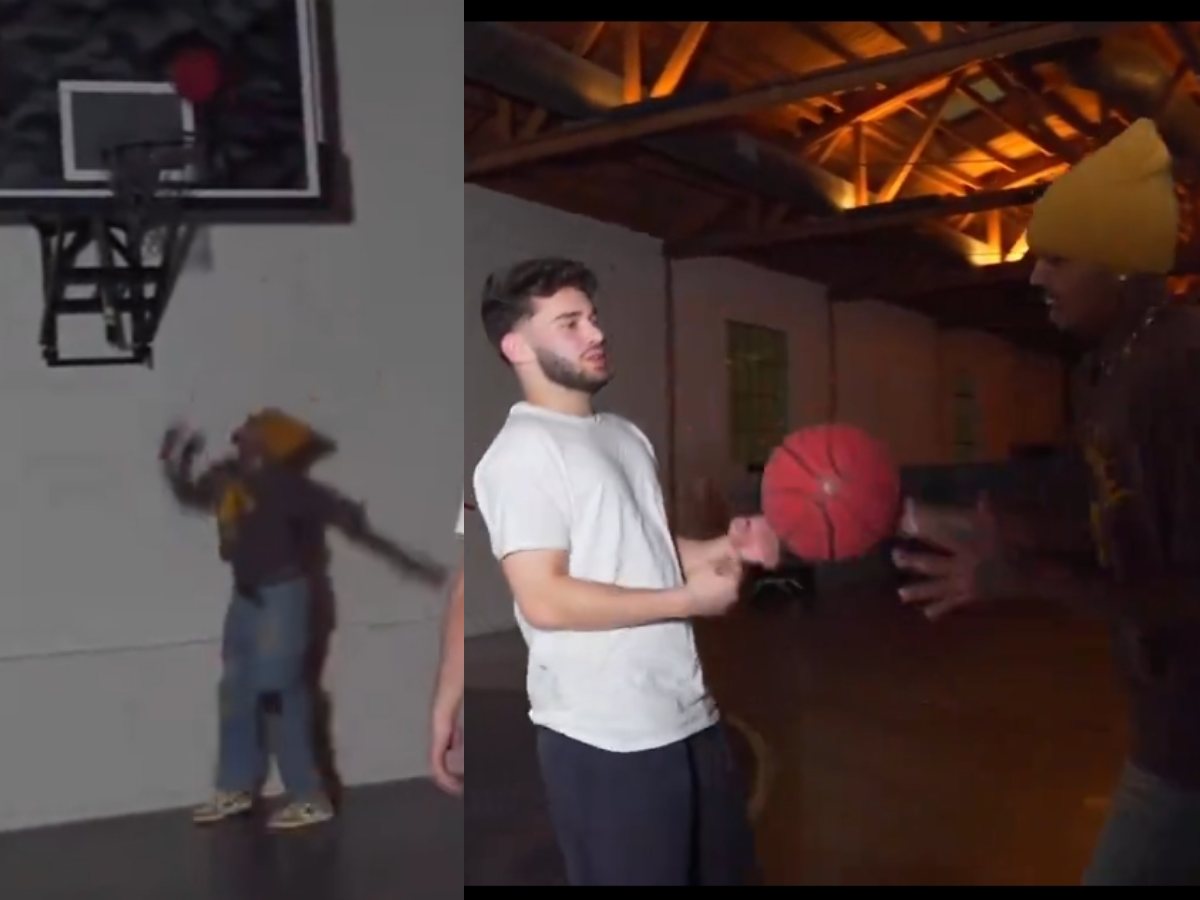 “Where did the ball go,” Chris Brown BAMBOOZLES Adin Ross with his impressive basketball skills