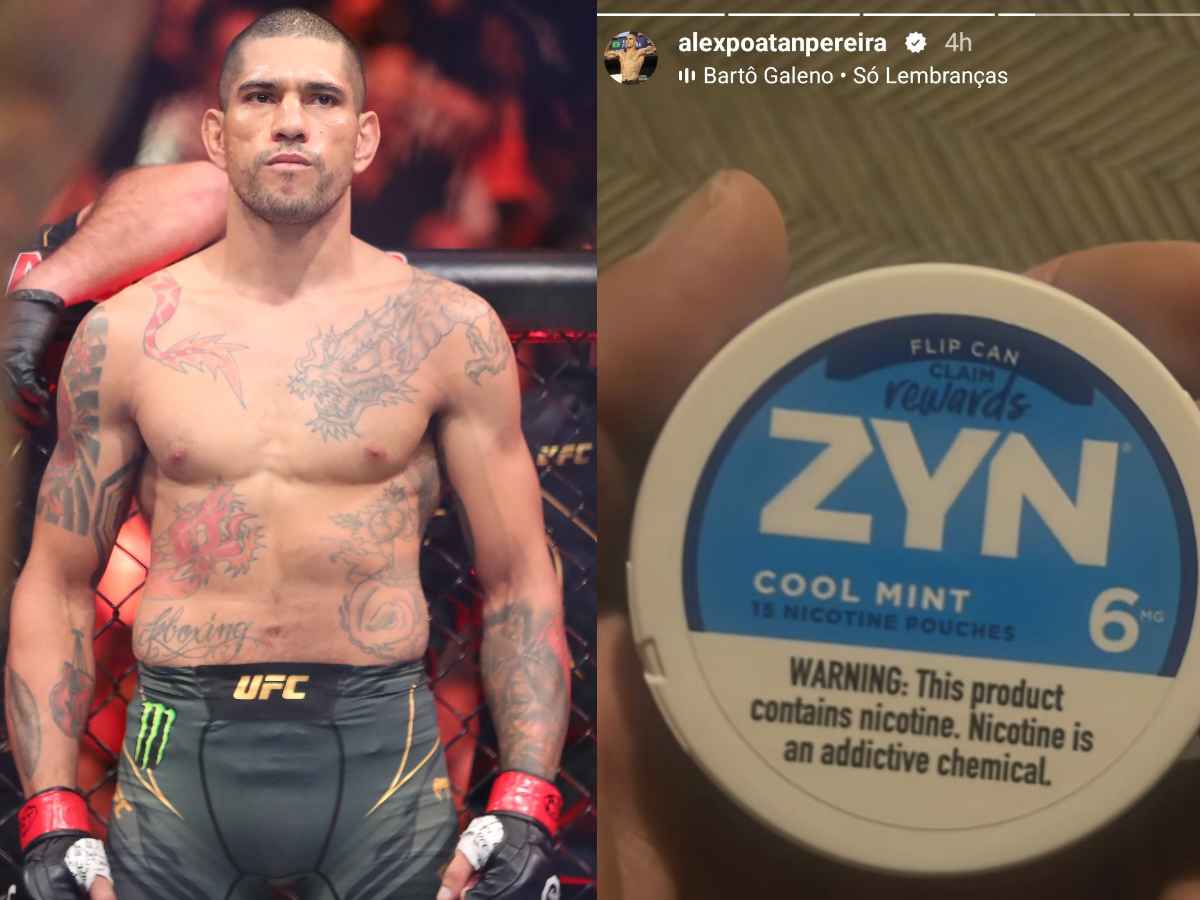 “Stone face cuz keeps zyn in upper lips” – Alex Pereira fashioning nicotine pouch has fans riled up