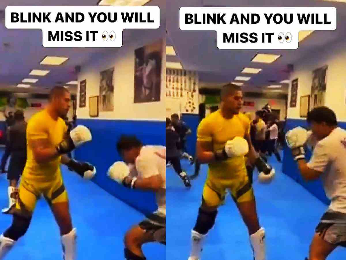 WATCH: ‘Hands of dynamite’ –  Light heavyweight champ Alex Pereira knocks down sparring partner with an incredible ‘blink-and-miss punch’