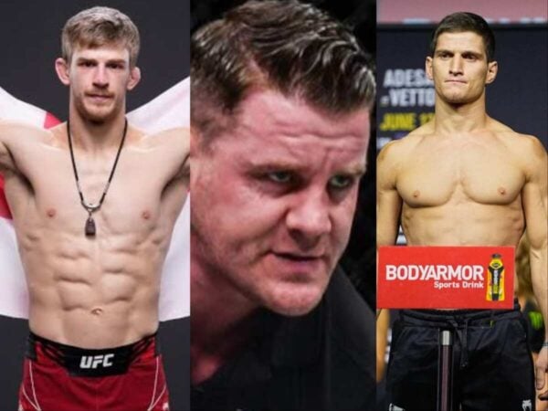 Arnold Allen talks about referee Marc Goddard in fight against Movsar Evloev at UFC 297