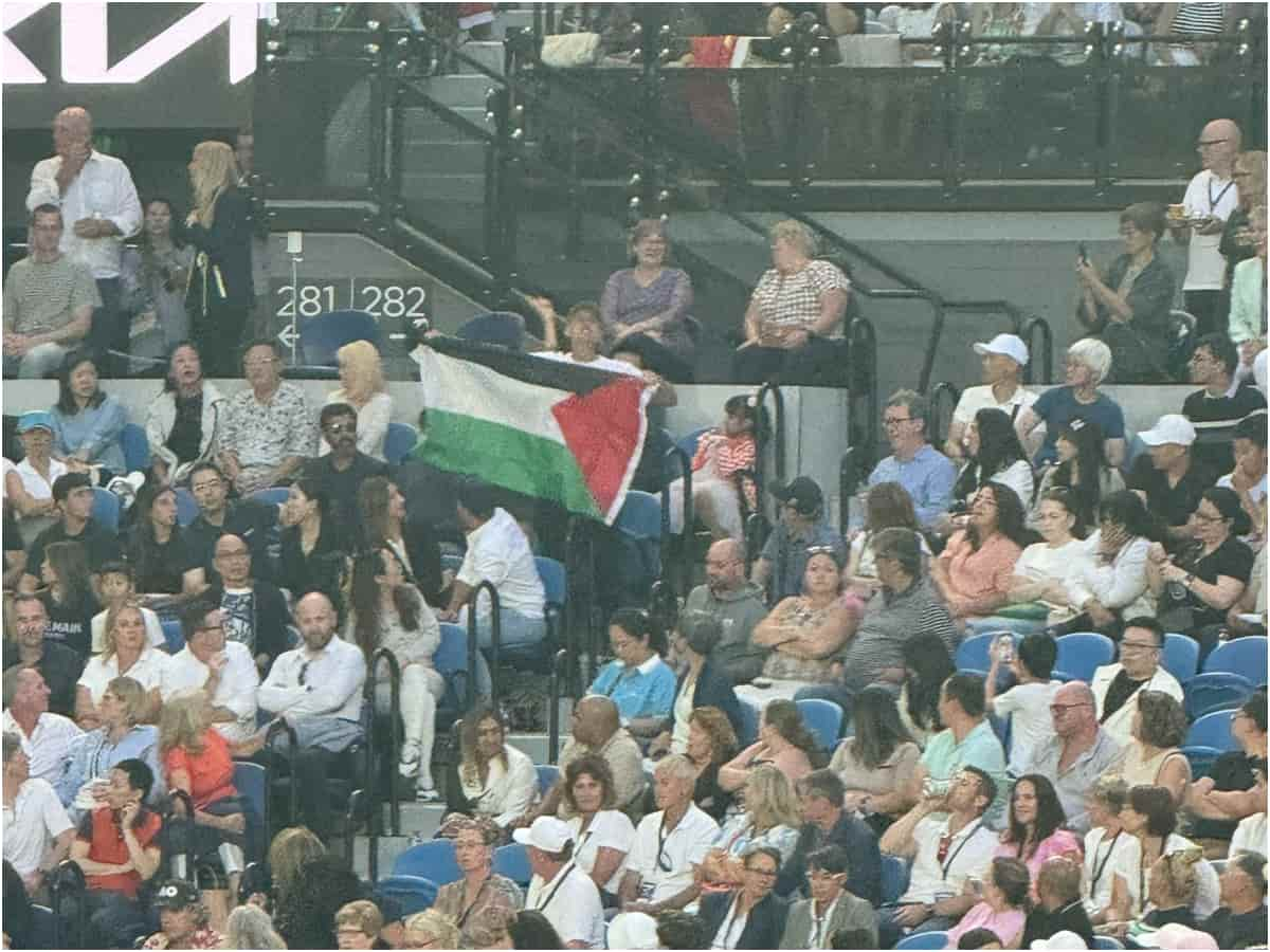 Palestine supporter at the Australian Open finals