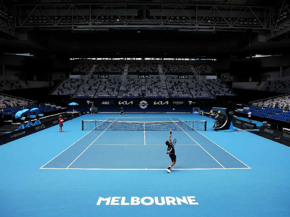 With the Australian Open set to commence in a week at the Melbourne Park, Alcaraz, Tsitsipas and Medvedev are seen in the practice sessions.