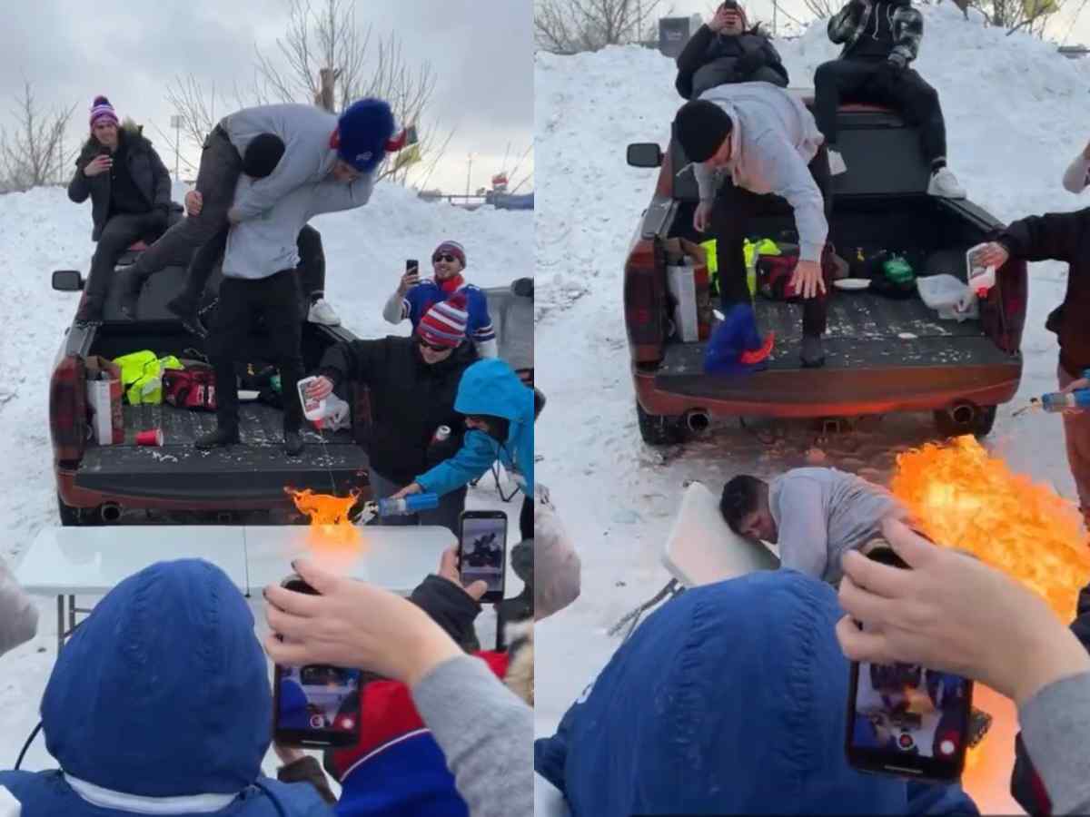 WATCH: “Bills fans gotta be inbreds” – Bills Mafia’s pregame shenanigans has the social media in shock prior to the Buffalo Bills-Kansas City Chiefs playoff game