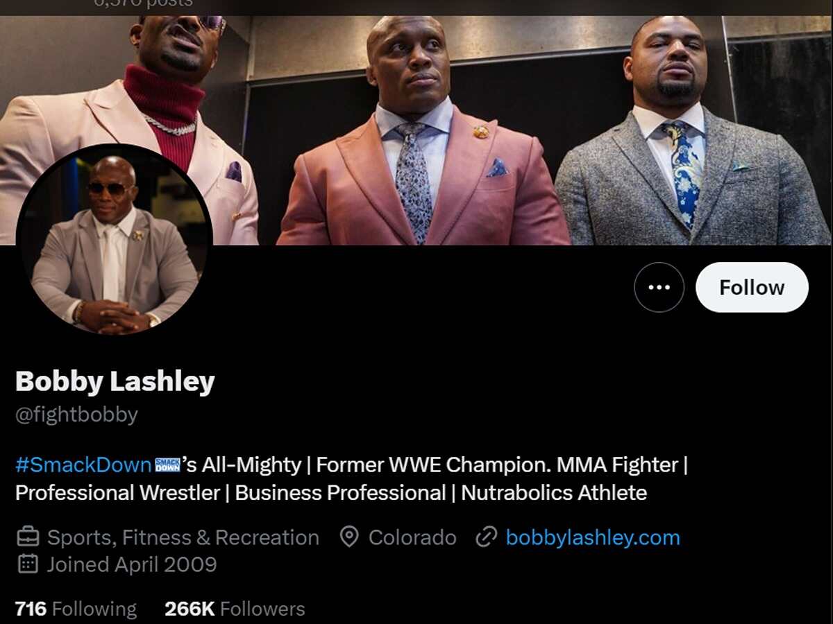 Bobby Lashley's current 'X' bio