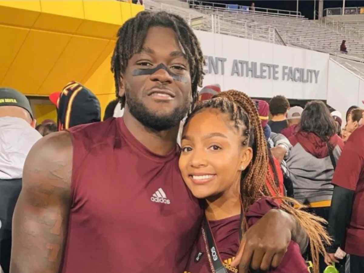 Brandon Aiyuk with girlfriend at his college football game