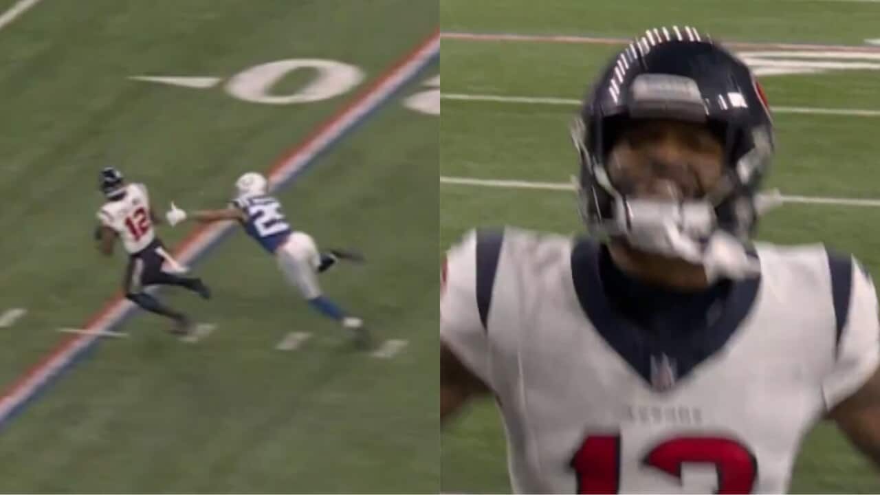 WATCH: Texans QB C.J. Stroud hits Nico Collins with a massive 75-yard touchdown pass in his first primetime offensive play against the Colts