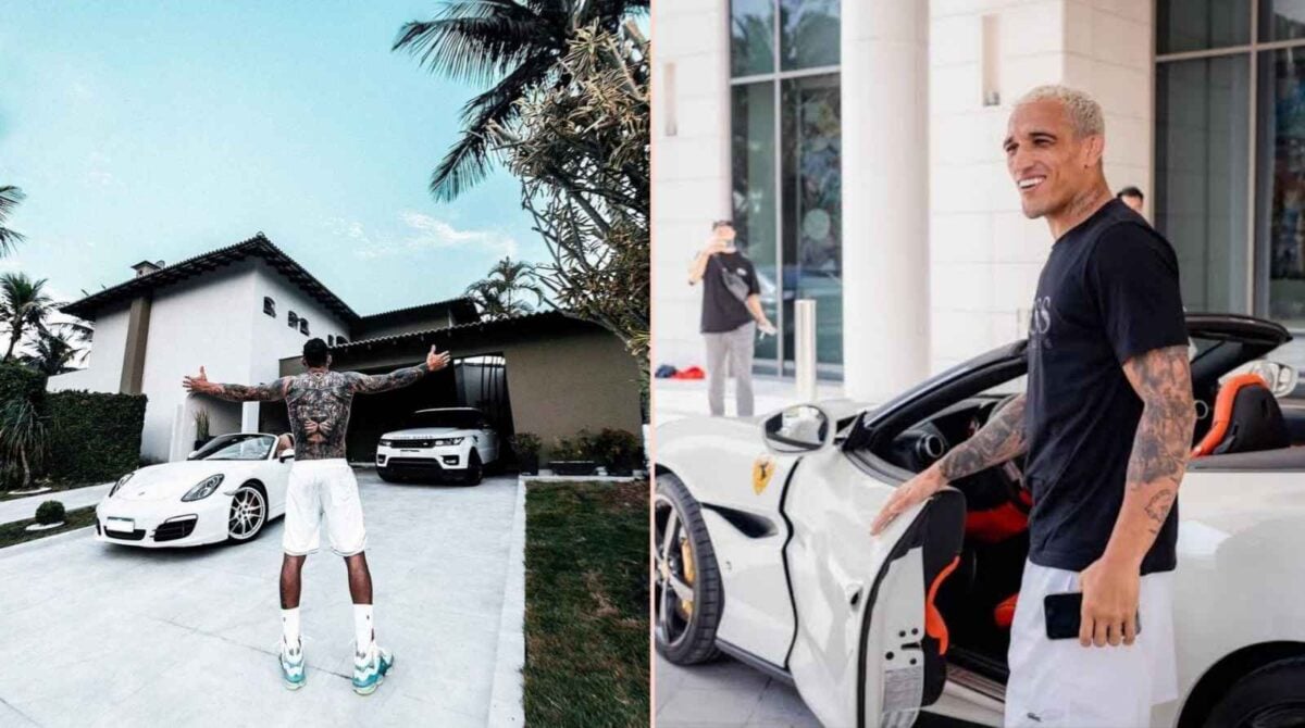 Charles Oliveira near his car and house