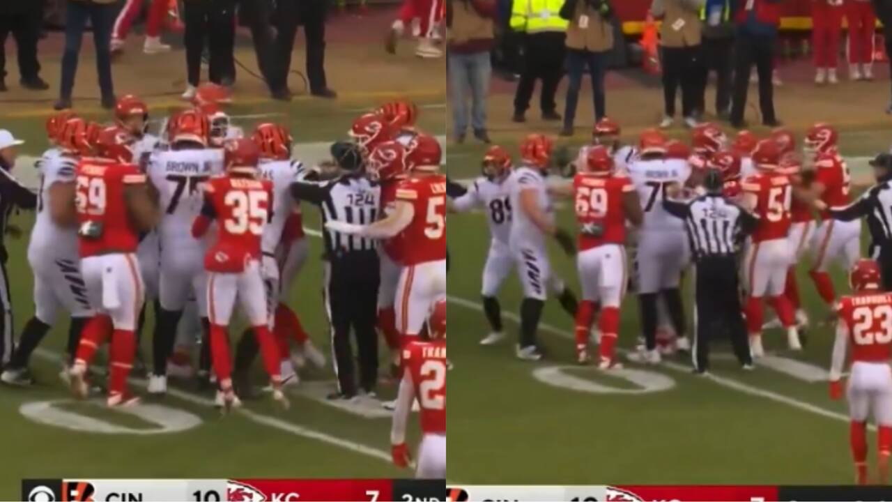 WATCH: Huge fight breaks out in the Chiefs-Bengals game days after Ja’Marr Chase called out Kansas City’s defense