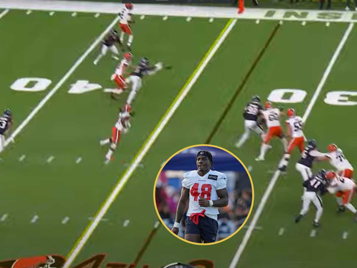 WATCH: Texans’ Christian Harris puts his incredible defensive IQ on display as LB deceives Joe Flacco resulting in an interception