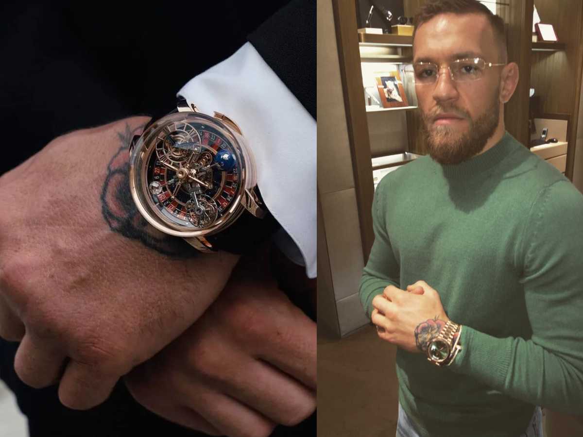 Conor McGregor loves his watches; wearing a  Rolex Day Date-40 Anniversary Dial