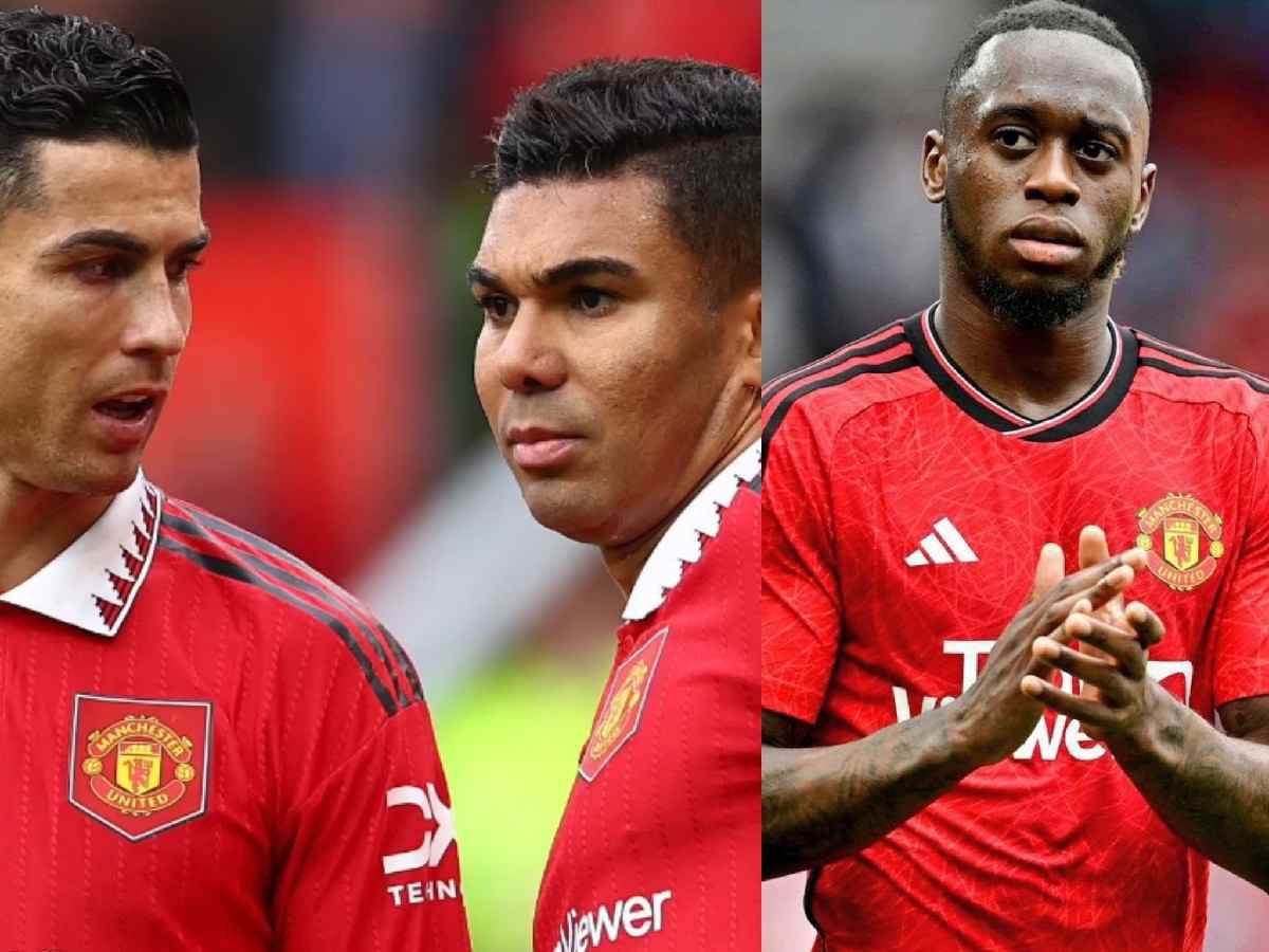 Cristiano Ronaldo, Casemiro and Aaron Wan-Bissaka