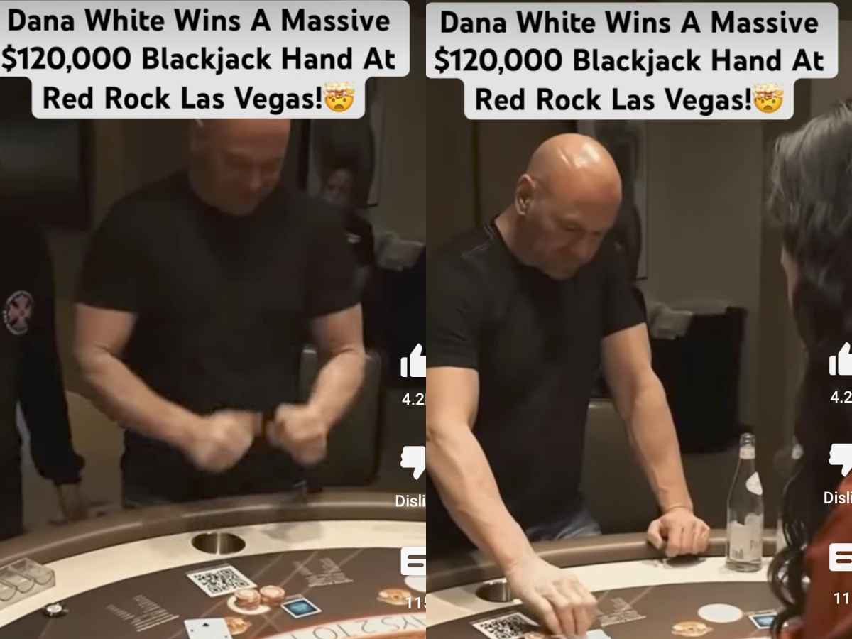 WATCH: Dana White wins WHOPPING $120,000 at Blackjack while gambling at Red Rock Las Vegas