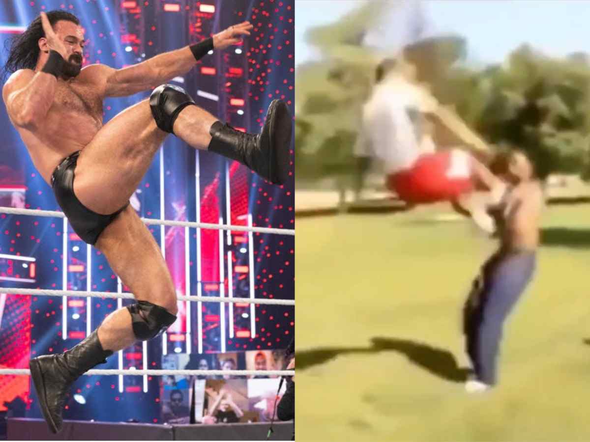 WATCH: Man knocks out shirtless guy with Drew McIntyre’s Claymore kick to save friend in street fight