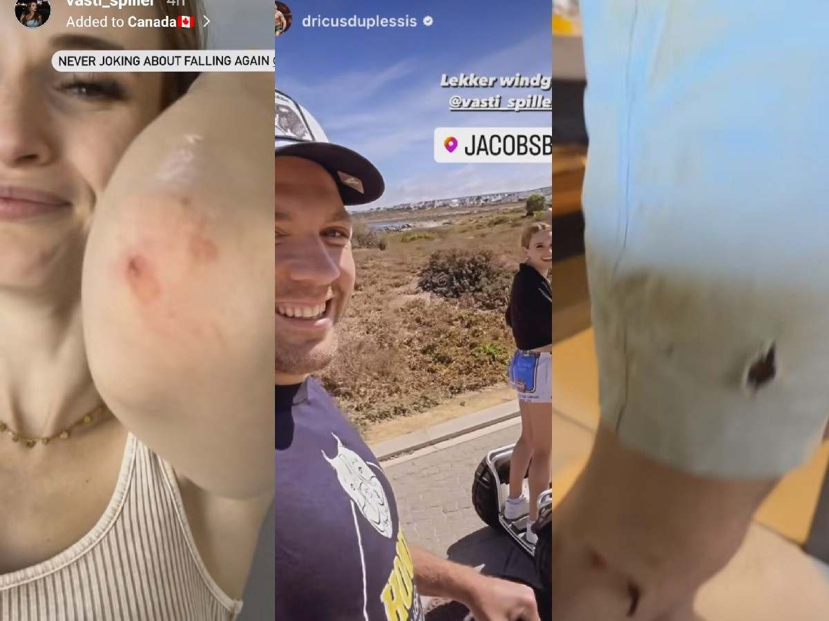 WATCH: Dricus du Plessis and girlfriend falls off hoverboard; sustains scratches to knees and elbows