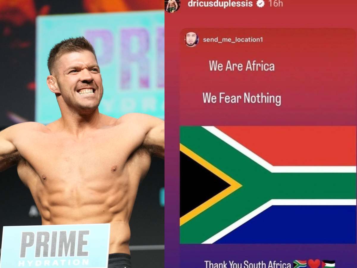 “I’m rocking with him now” – South African star Dricus Du Plessis praised for showing support to Palestine ahead of UFC 297