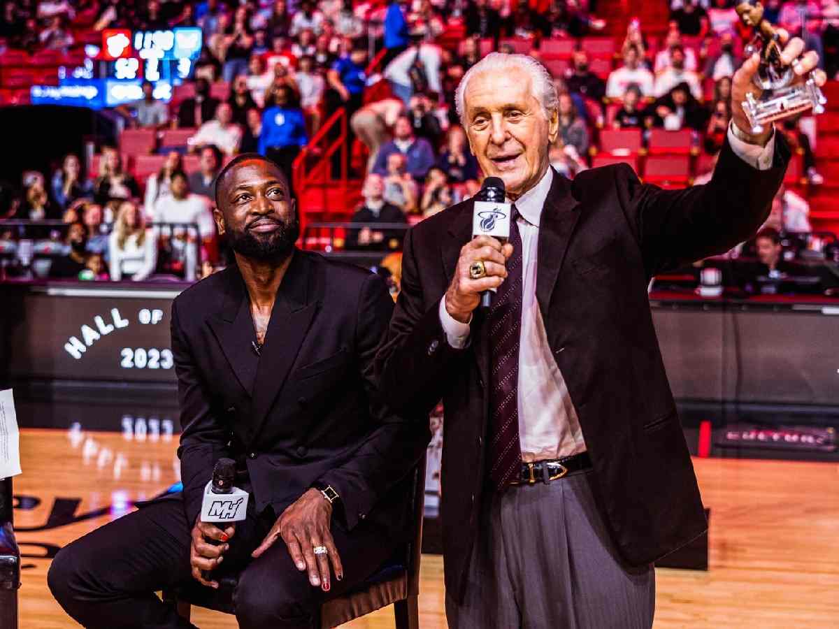 Dwyane Wade and Pat Riley