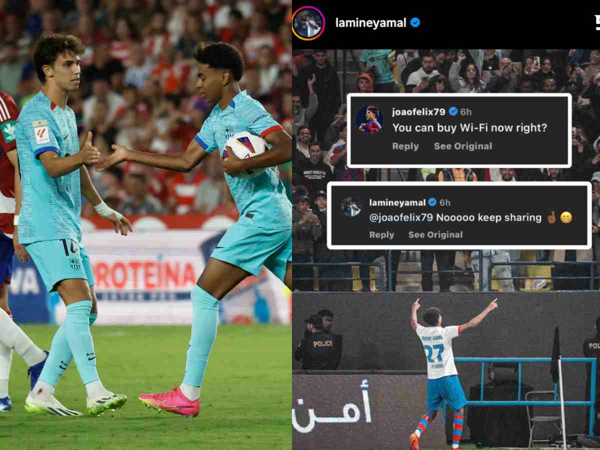 Barcelona’s Joao Felix playfully TEASES young star Lamine Yamal with ‘Wi-Fi’ joke after their link-up for second goal in Supercopa against Osasuna