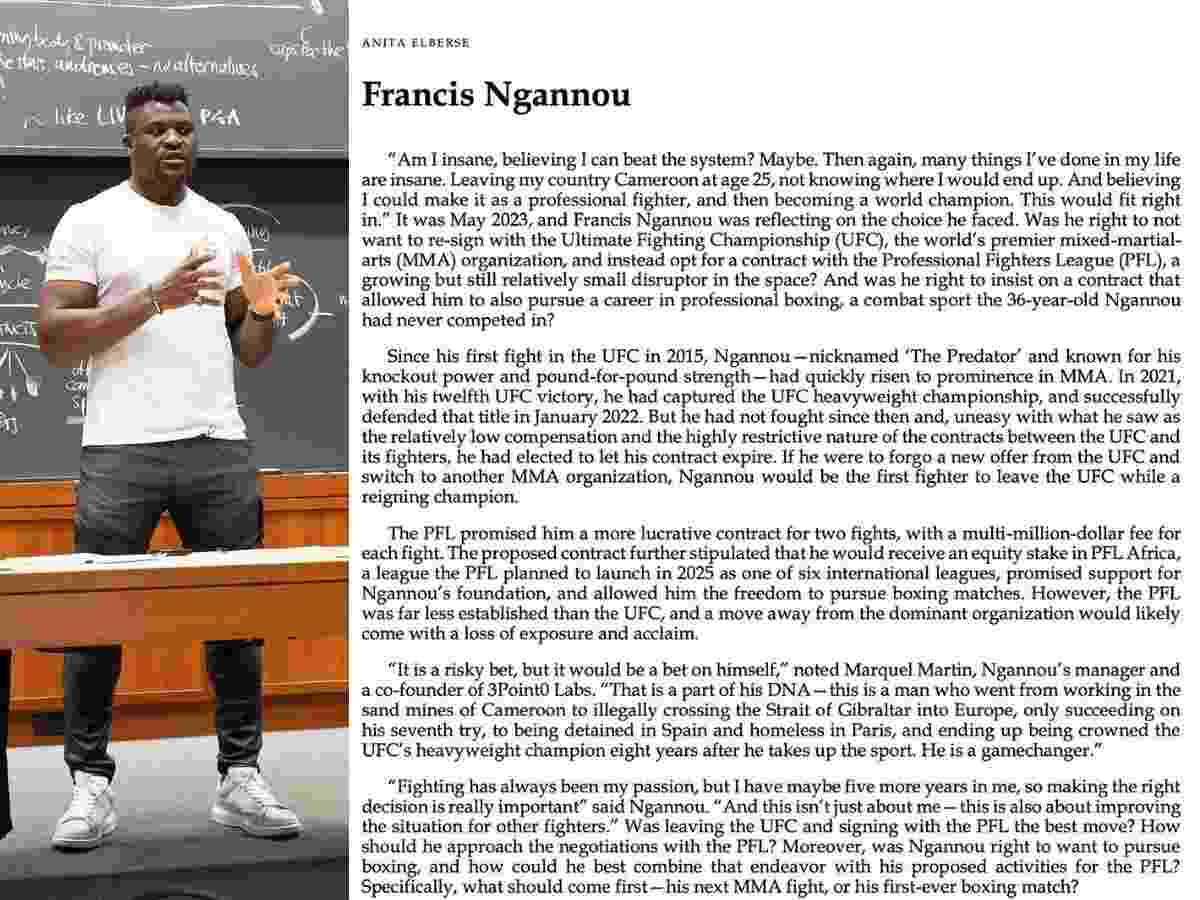 “Call me Professor Ngannou”- Former UFC champion Francis Ngannou teaches case study of his career after UFC at Harvard Business School